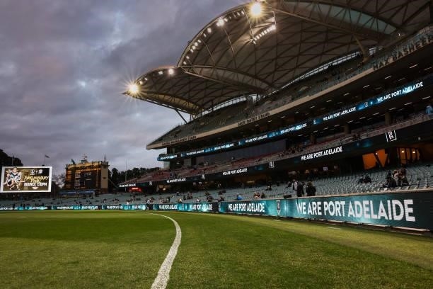 General view of the oval prior to the AFL Second Preliminary Final match between Port Adelaide Power and Western Bulldogs at Adelaide Oval on...