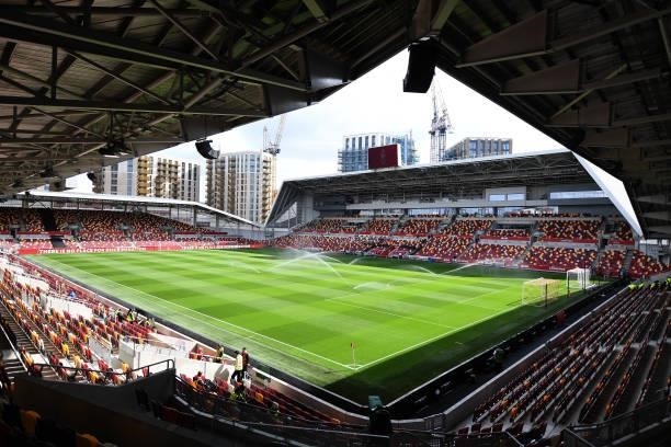 View of Brentford Community Stadium ahead of the Premier League match between Brentford and Brighton & Hove Albion at Brentford Community Stadium on...