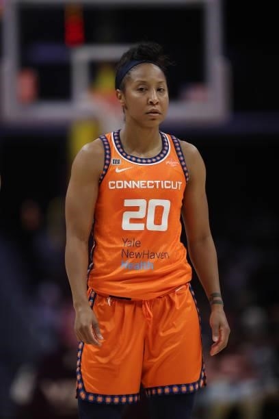 Briann January of the Connecticut Sun in the second quarter at Staples Center on September 09, 2021 in Los Angeles, California. NOTE TO USER: User...