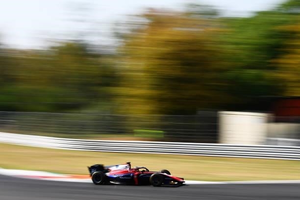 Bent Viscaal of Netherlands and Trident drives during Round 5:Monza sprint race 2 of the Formula 2 Championship at Autodromo di Monza on September...