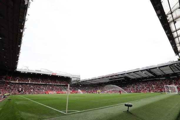 General view inside the stadium prior to the Premier League match between Manchester United and Newcastle United at Old Trafford on September 11,...