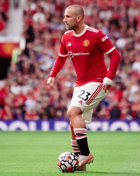 Luke Shaw of Manchester United in action during the Premier League match between Manchester United and Newcastle United at Old Trafford on September...