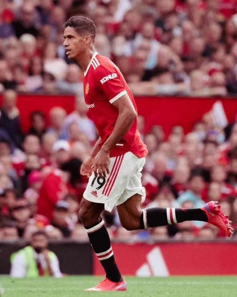 Raphael Varane of Manchester United in action during the Premier League match between Manchester United and Newcastle United at Old Trafford on...