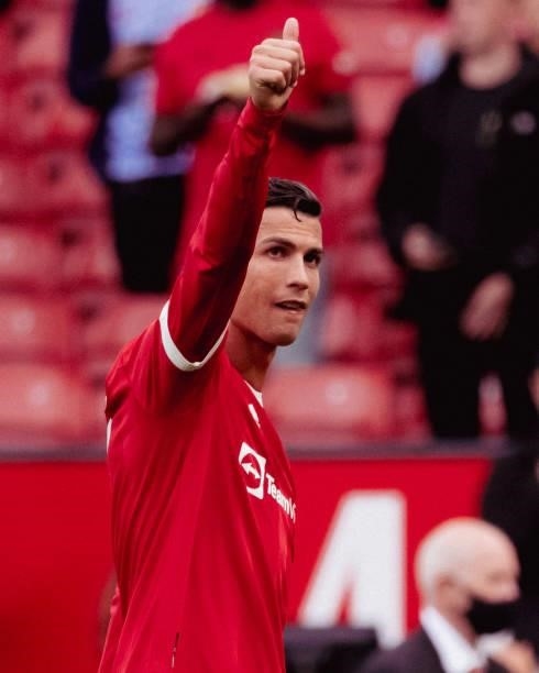 Cristiano Ronaldo of Manchester United walks off after the Premier League match between Manchester United and Newcastle United at Old Trafford on...