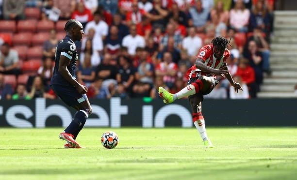 Mohammed Salisu of Southampton during the Premier League match between Southampton and West Ham United at St Mary's Stadium on September 11, 2021 in...