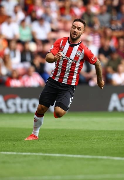 Adam Armstrong of Southampton during the Premier League match between Southampton and West Ham United at St Mary's Stadium on September 11, 2021 in...