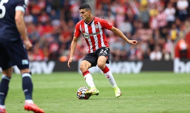 Mohamed Elyounoussi of Southampton during the Premier League match between Southampton and West Ham United at St Mary's Stadium on September 11, 2021...