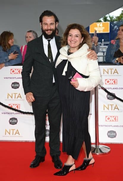 Dominic Chinea and Lucia Scalisi attend the National Television Awards 2021 at The O2 Arena on September 09, 2021 in London, England.
