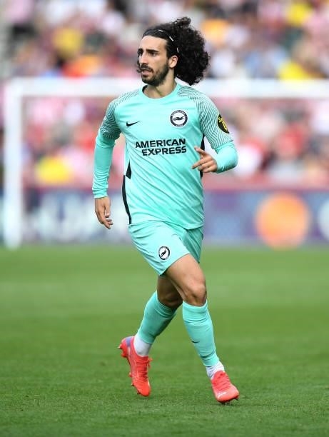 Marc Cucurella of Brighton & Hove Albion during the Premier League match between Brentford and Brighton & Hove Albion at Brentford Community Stadium...