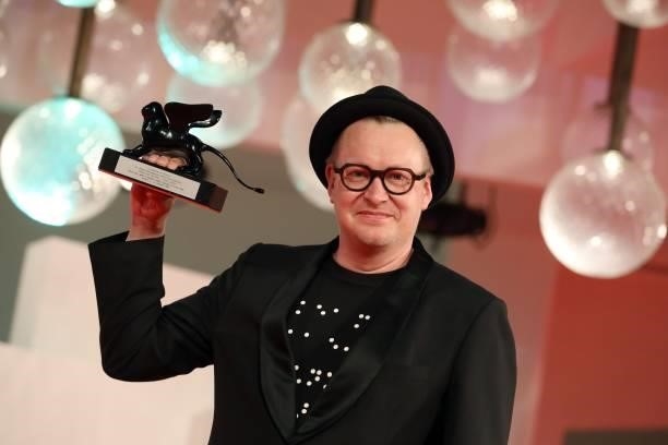 Teemu Nikki poses with the Audience Award Armany Beauty for "The Blind Man Who Did Not Want To See Titanic