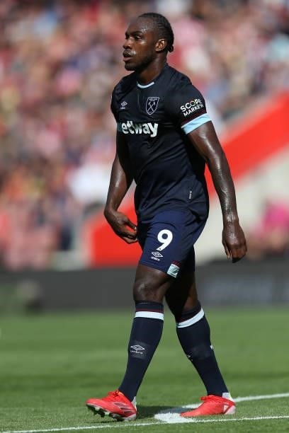 Michail Antonio of West Ham United during the Premier League match between Southampton and West Ham United at St Mary's Stadium on September 11, 2021...
