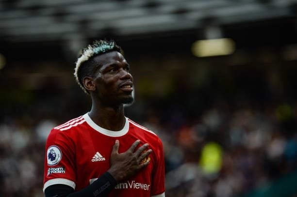 Paul Pogba of Manchester United during the Premier League match between Manchester United and Newcastle United at Old Trafford on September 11, 2021...