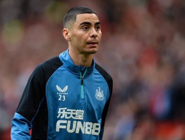 Miguel Almirón of Newcastle United FC during the Premier League match between Manchester United and Newcastle United at Old Trafford on September 11,...