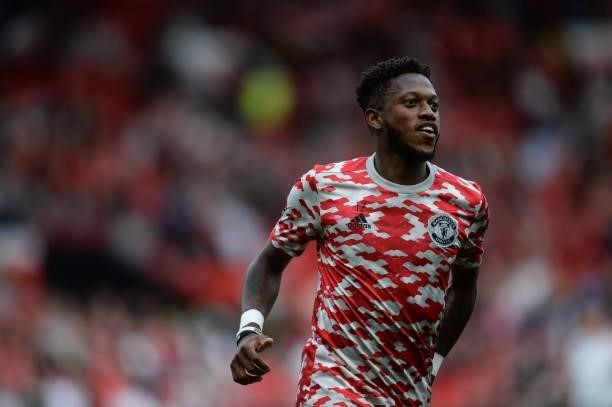 Fred of Manchester United during the Premier League match between Manchester United and Newcastle United at Old Trafford on September 11, 2021 in...