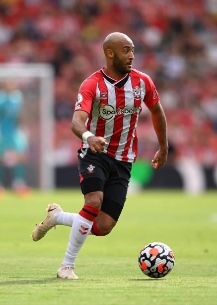 Nathan Redmond of Southampton in action during the Premier League match between Southampton and West Ham United at St Mary's Stadium on September 11,...