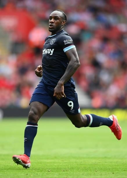 Michail Antonio of West Ham United in action during the Premier League match between Southampton and West Ham United at St Mary's Stadium on...