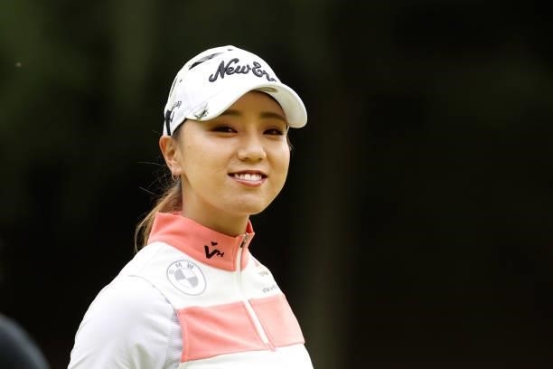 Naruha Miyata of Japan is seen on the 10th green during the final round of the JLPGA Championship Konica Minolta Cup at Shizu Hills Country Club on...