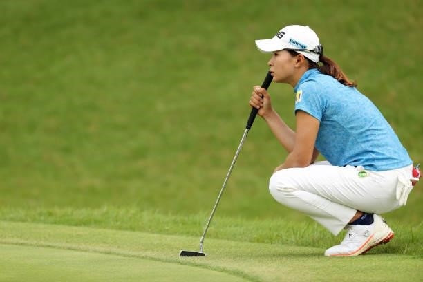 Hinako Shibuno of Japan is seen on the 5th green during the final round of the JLPGA Championship Konica Minolta Cup at Shizu Hills Country Club on...