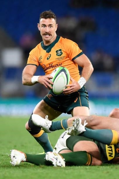Nic White of the Wallabies runs the ball during the Rugby Championship match between the South Africa Springboks and the Australian Wallabies at Cbus...