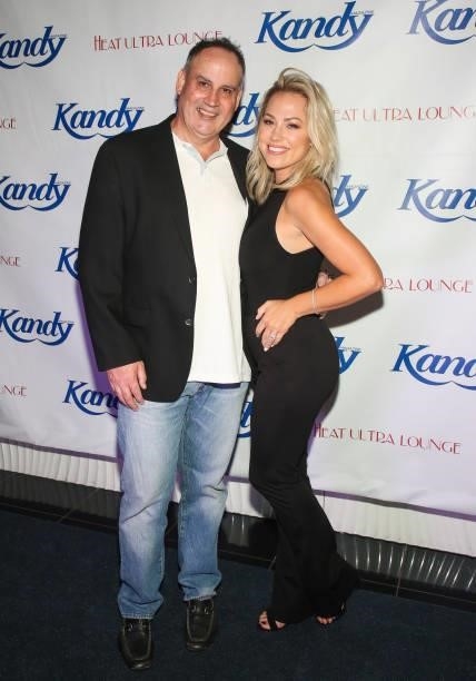 Kandy Magazine Editor in Cheif Ron Kuchler and Model Jessica Hall attend the Kandy Magazine's 10 Year Anniversary: Red, White & Blue Celebration at...