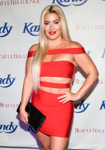 Model Niki Ghazian attends the Kandy Magazine's 10 Year Anniversary: Red, White & Blue Celebration at HEAT Ultra Lounge on September 11, 2021 in...