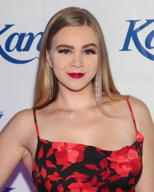Model Suvi Laiho attends the Kandy Magazine's 10 Year Anniversary: Red, White & Blue Celebration at HEAT Ultra Lounge on September 11, 2021 in...