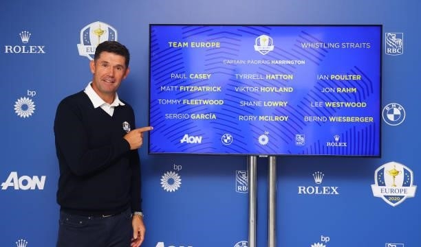 Team Europe Ryder Cup Captain Padraig Harrington pictured with his captains pick during Day Four of The BMW PGA Championship at Wentworth Golf Club...