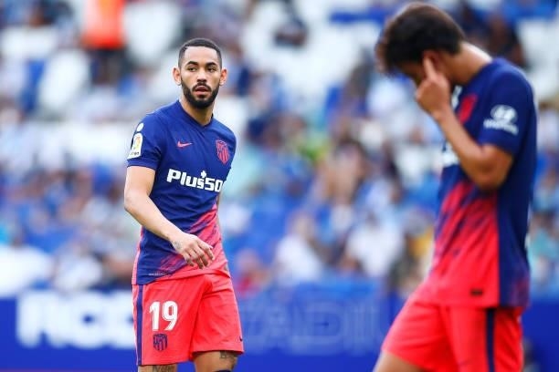 Matheus Cunha of Atletico de Madrid looks on during the LaLiga Santander match between RCD Espanyol and Club Atletico de Madrid at RCDE Stadium on...