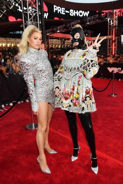 Paris Hilton and Kim Petras attend the 2021 MTV Video Music Awards at Barclays Center on September 12, 2021 in the Brooklyn borough of New York City.