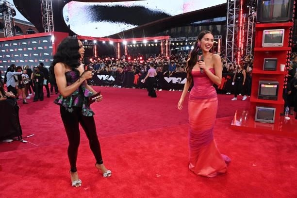 Jamila Mustafa and Olivia Rodrigo attend the 2021 MTV Video Music Awards at Barclays Center on September 12, 2021 in the Brooklyn borough of New York...