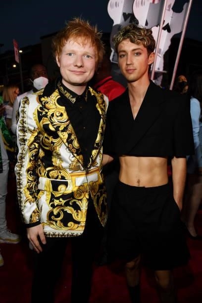 Ed Sheeran and Troye Sivan attend the 2021 MTV Video Music Awards at Barclays Center on September 12, 2021 in the Brooklyn borough of New York City.