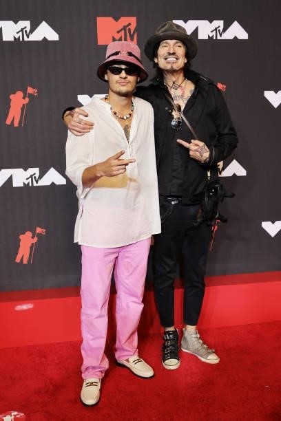 Brandon Thomas Lee and Tommy Lee attends the 2021 MTV Video Music Awards at Barclays Center on September 12, 2021 in the Brooklyn borough of New York...