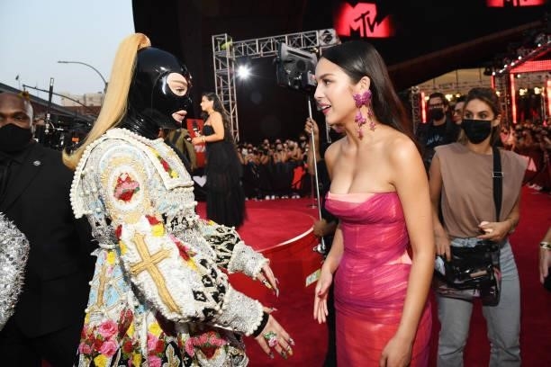 Kim Petras and Olivia Rodrigo attend the 2021 MTV Video Music Awards at Barclays Center on September 12, 2021 in the Brooklyn borough of New York...