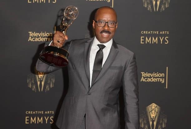 Courtney B. Vance poses with the award for Outstanding Guest Actor in a Drama Series for "Lovecraft Country
