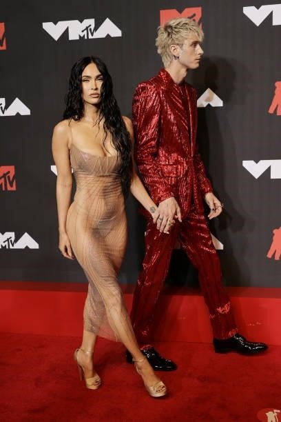 Megan Fox and Machine Gun Kelly attend the 2021 MTV Video Music Awards at Barclays Center on September 12, 2021 in the Brooklyn borough of New York...