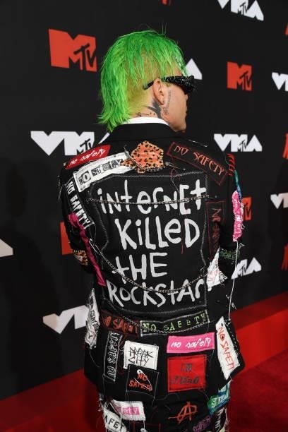 Mod Sun, jacket detail, attends the 2021 MTV Video Music Awards at Barclays Center on September 12, 2021 in the Brooklyn borough of New York City.