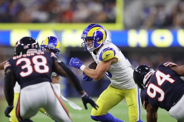 Cooper Kupp of the Los Angeles Rams runs for yards during the second half against the Chicago Bears at SoFi Stadium on September 12, 2021 in...
