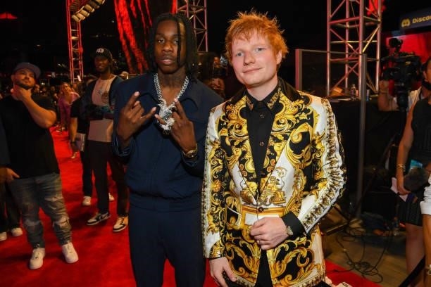 Polo G and Ed Sheeran attend the 2021 MTV Video Music Awards at Barclays Center on September 12, 2021 in the Brooklyn borough of New York City.