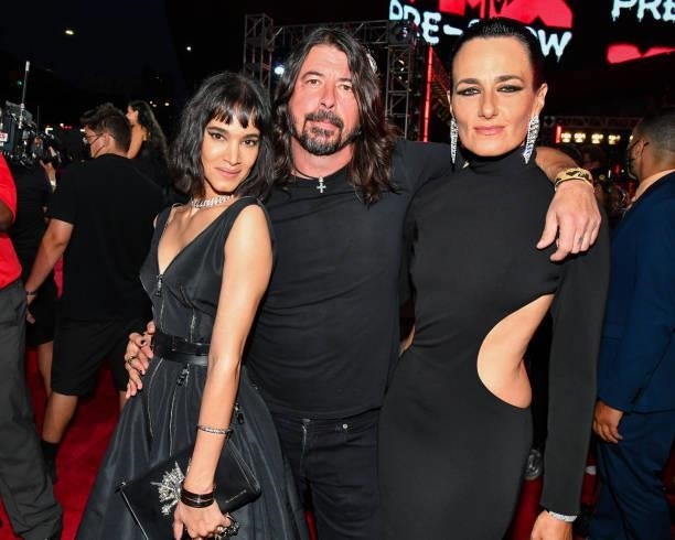 Dave Grohl , Sofia Boutella and guest attend the 2021 MTV Video Music Awards at Barclays Center on September 12, 2021 in the Brooklyn borough of New...