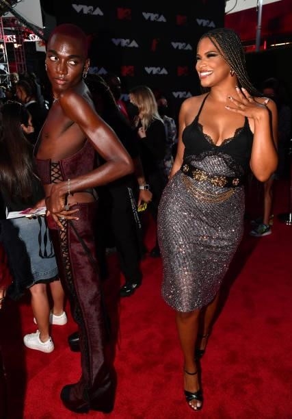 Rickey Thompson and Kamie Crawford attend the 2021 MTV Video Music Awards at Barclays Center on September 12, 2021 in the Brooklyn borough of New...