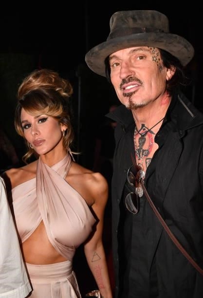 Brittany Furlan and Tommy Lee attends the 2021 MTV Video Music Awards at Barclays Center on September 12, 2021 in the Brooklyn borough of New York...