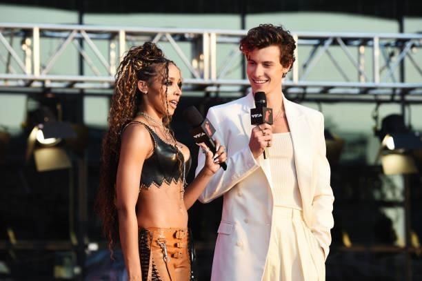 Tinashe and Shawn Mendes attend the 2021 MTV Video Music Awards at Barclays Center on September 12, 2021 in the Brooklyn borough of New York City.