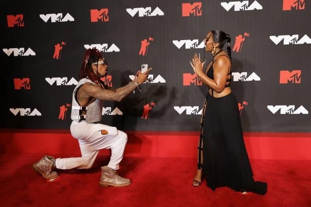 Nick Cannon and Ashanti attend the 2021 MTV Video Music Awards at Barclays Center on September 12, 2021 in the Brooklyn borough of New York City.