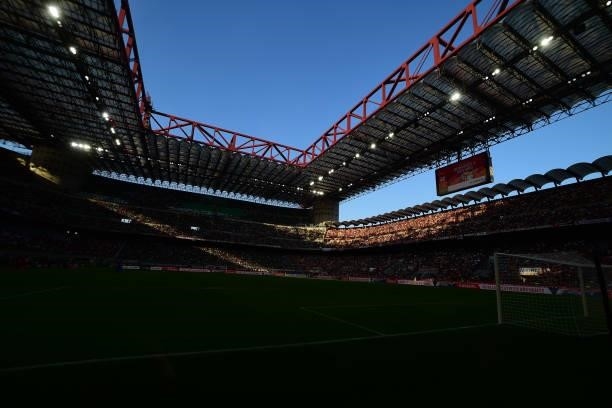 General view inside of the stadio prior the Serie A match between AC Milan and SS Lazio at Stadio Giuseppe Meazza on September 12, 2021 in Milan,...