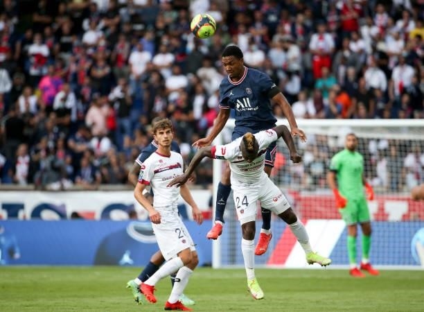 Abdou Diallo of PSG during the Ligue 1 Uber Eats match between Paris Saint-Germain and Clermont Foot 63 at Parc des Princes on September 11, 2021 in...