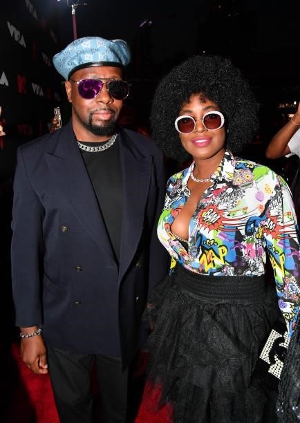 Wyclef Jean and Claudinette Jean attend the 2021 MTV Video Music Awards at Barclays Center on September 12, 2021 in the Brooklyn borough of New York...
