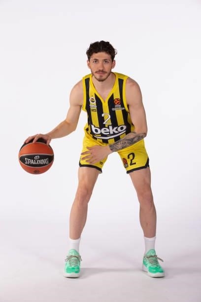 Sehmus Hazer, #2 poses during the 2021/2022 Turkish Airlines EuroLeague Media Day of Fenerbahce Beko Istanbul at Ulker Sports Arena on September 13,...