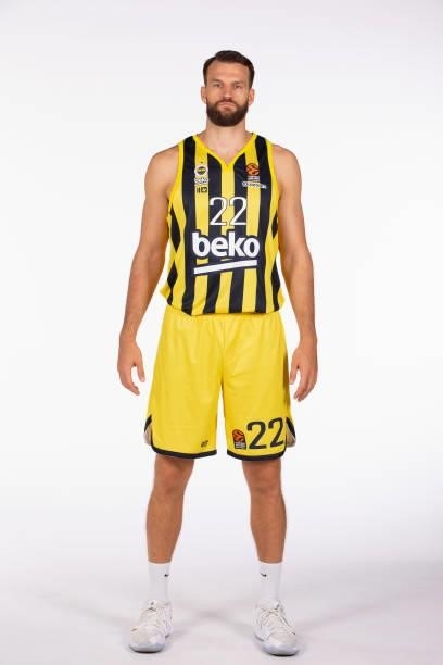 Danilo Barthel, #22 poses during the 2021/2022 Turkish Airlines EuroLeague Media Day of Fenerbahce Beko Istanbul at Ulker Sports Arena on September...