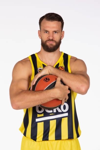 Danilo Barthel, #22 poses during the 2021/2022 Turkish Airlines EuroLeague Media Day of Fenerbahce Beko Istanbul at Ulker Sports Arena on September...