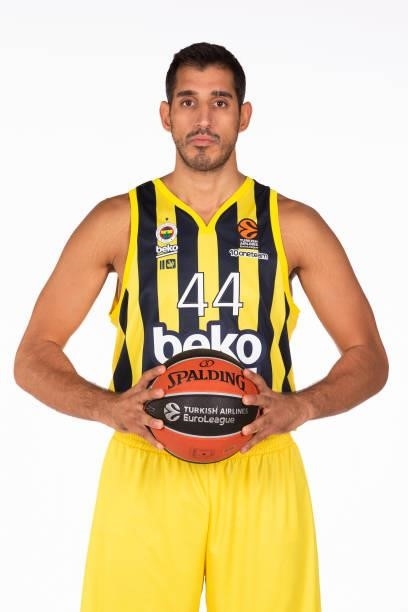 Ahmet Duverioglu, #44 poses during the 2021/2022 Turkish Airlines EuroLeague Media Day of Fenerbahce Beko Istanbul at Ulker Sports Arena on September...